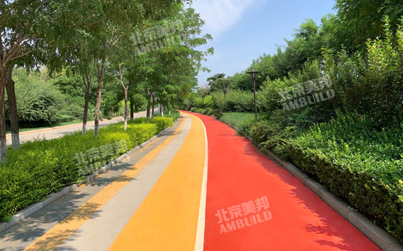 瀝路力聚合物彩色瀝青綠道-路面施工后